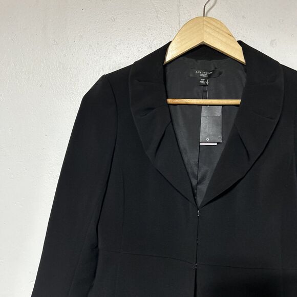 Ann Taylor Petite Womens Business Blazer Jacket Sz. 0 Black Career Suit NWT $218 - Picture 3 of 15